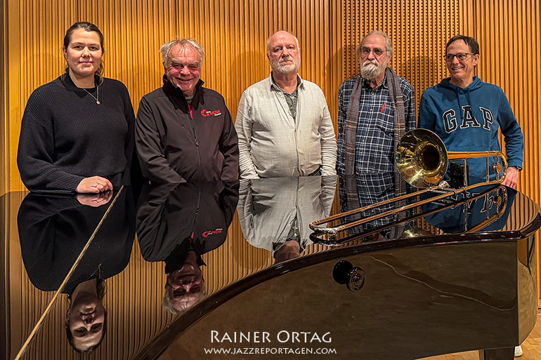 Maria Wunder (Leitung SMTT), Klaus Haidle, Pit Bäuerle und Albrecht Barth (IGKultur), Christian Klemme (STB Big Band)