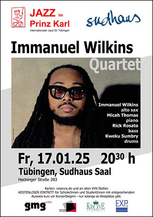 Immanuel Wilkins Quartet im Sudhaus Tübingen